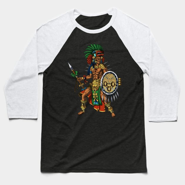 Ancient Mayan Warrior Baseball T-Shirt by underheaven